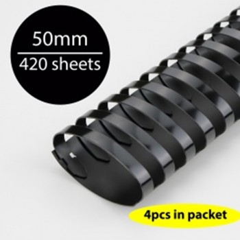 Black Plastic Binding Comb 50mm, 420sheets (4pcs/pkt)