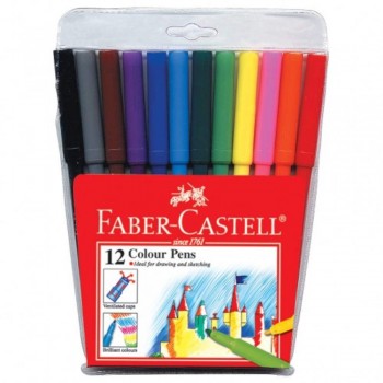 Faber Castell Fibre Tip Colour Pens 154312 - 12pc (Item No: A02-28) A1R1B158