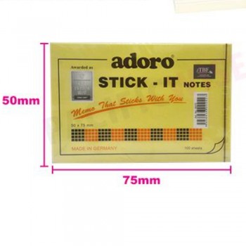 Adoro Stick It Notes Yellow 100s' 50 x 75mm