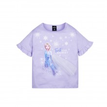 Frozen 2 Series Elsa Snowflake Kids Tee - (Purple, Size 100)