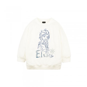 Frozen 2 Series: Elsa Embroidery Kids Sweatshirt (White, Size 130)