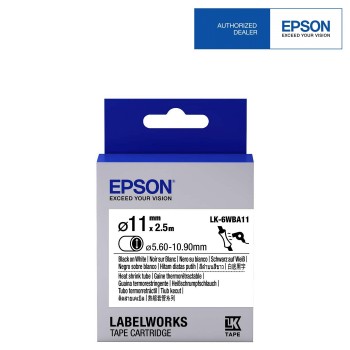 Epson Black on White, Heat Shrink, DIA.1(Item No:EPS LK-6WBA11)