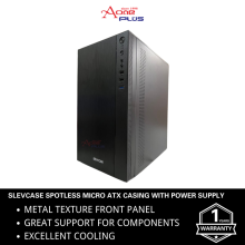 SLEVCASE A-TOUCH MICRO ATX CASING WITH POWER SUPPLY - BLACK