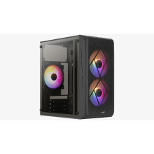 AEROCOOL CS-107-A-BK-V2 BLACK MINI TOWER CASE WITH 3 FRGB FAN