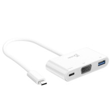 J5CREATE JCA378 USB TYPE-C TO VGA & USB3.0 HUB WITH POWER DELIVERY 2.0