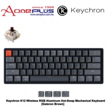 Keychron K12 Wireless RGB Aluminum Hot-Swap Mechanical Keyboard - Gateron Brown