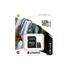 KINGSTON 128GB CANVAS SELECT PLUS MICRO SDXC CLASS 10 FLASH CARD WITH ADAPTER  (SDCS2/128GB)